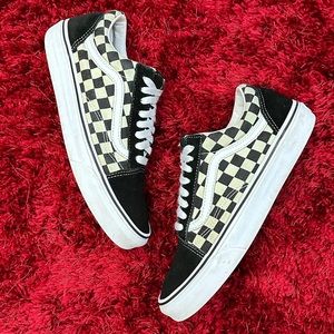 Vans Old Skool Suede Black White Checkerboard Women’s 9 Men’s 7.5 Waffle Canvas